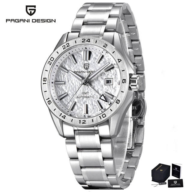 PAGANI DESIGN PD-1792 GMT Automatic Mens Watch-Sapphire Crystal Glass