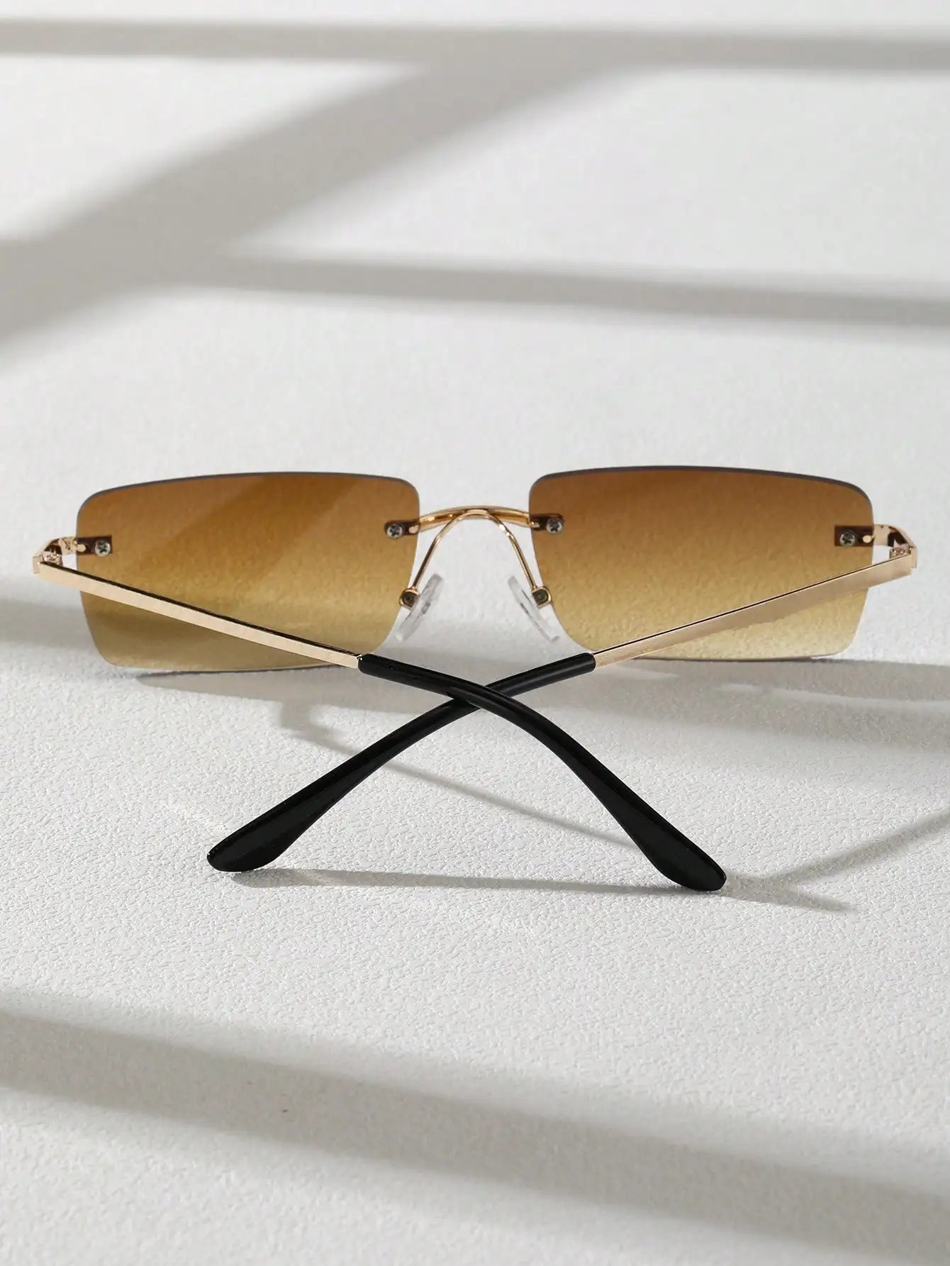 Rimless Rectangle Sunglasses for Women & Men | Small Square Retro UV400 Fashion Sunglasses | Lightweight Unisex Shades for Summer, Travel & Driving