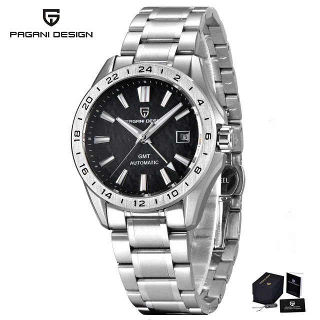 PAGANI DESIGN PD-1792 GMT Automatic Mens Watch-Sapphire Crystal Glass