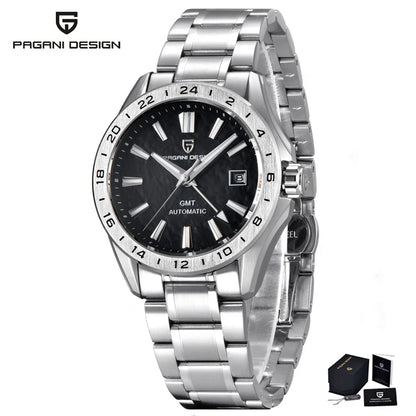 PAGANI DESIGN PD-1792 GMT Automatic Mens Watch-Sapphire Crystal Glass