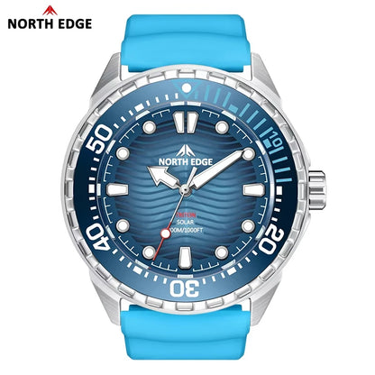 NORTH EDGE TRITON-TI Solar Titanium Diving Watch for Men | 300M Waterproof Luxury Quartz Watch