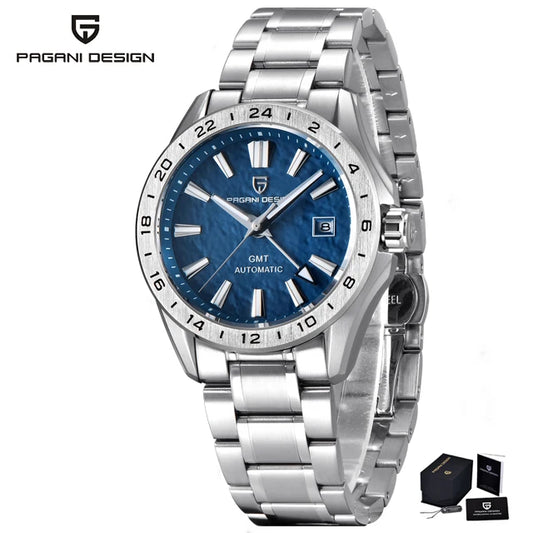 PAGANI DESIGN PD-1792 GMT Automatic Mens Watch-Sapphire Crystal Glass