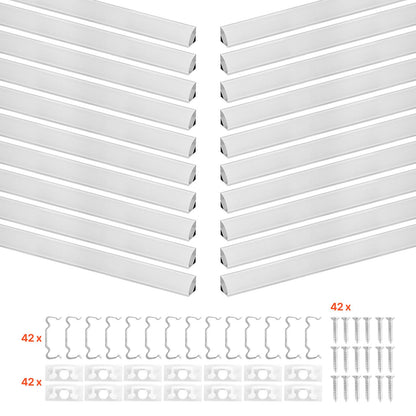 20-Pack 3.3 ft/1M V Shape LED Aluminum Channel, with Milky Cover, End
